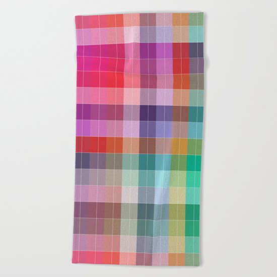 Bright Plaid Beach Towel