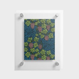 William Morris Midnight blue grapes and grape vines vineyard textile pattern 19th century floral print Floating Acrylic Print