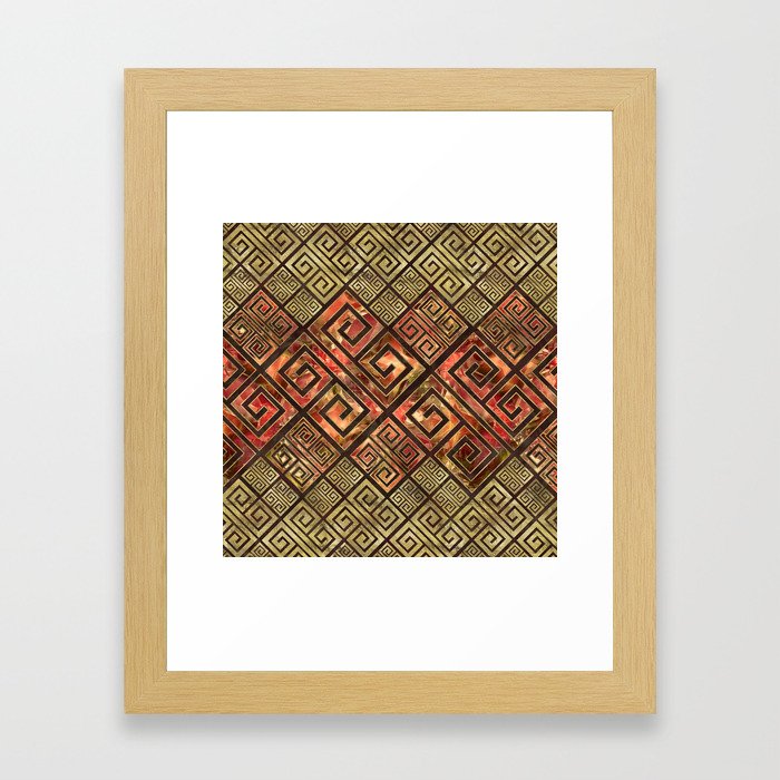 Greek Meander Pattern - Greek Key Ornament Framed Art Print