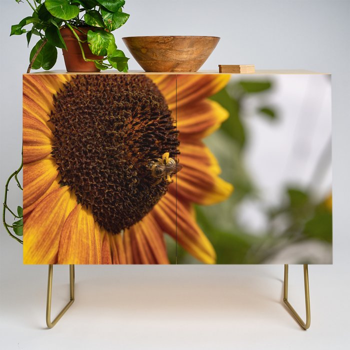 Sunflower with bee Credenza