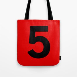Number 5 (Black & Red) Tote Bag