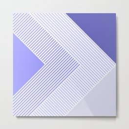 Very Peri Vibes Geometric Triangle Stripes Lavender Metal Print