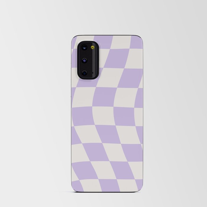 Warped Check Pattern Lavender Android Card Case