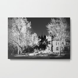 Infrared Art Center Metal Print | Infrared, Artcenter, Digital, Eccles, Black and White, Victorian, Photo, Ogden, Trees 