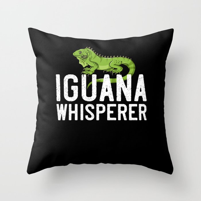 Green Iguana Lizard Cage Hunting Reptile Throw Pillow