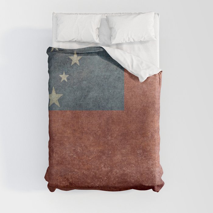 Samoan flag - Vintage grungy Duvet Cover