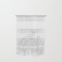 Hands line drawing illustration - Abi Wall Hanging