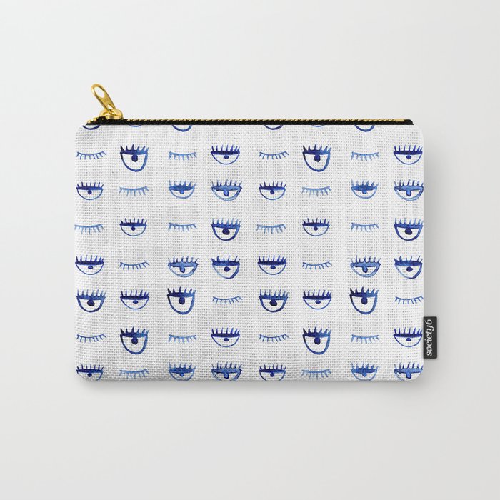 Winking eyes || watercolor Carry-All Pouch