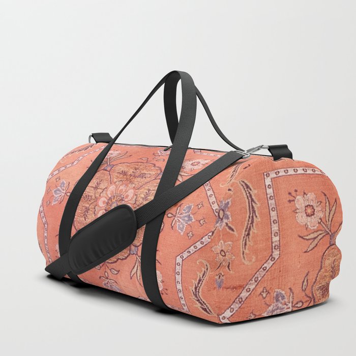 Vintage Distressed Pink Iranian Silk Duffle Bag