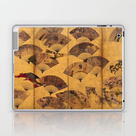 Screen with Scattered Fans, Edo Period by Tawaraya Sotatsu Laptop & iPad Skin