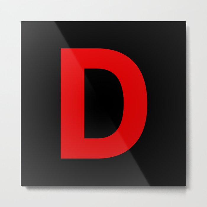 Letter D (Red & Black) Metal Print