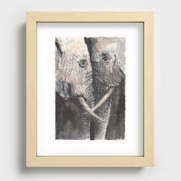 Elephant couple Recessed Framed Print