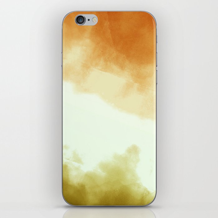 Hand painted Orange Gold White Watercolor Ombre iPhone Skin