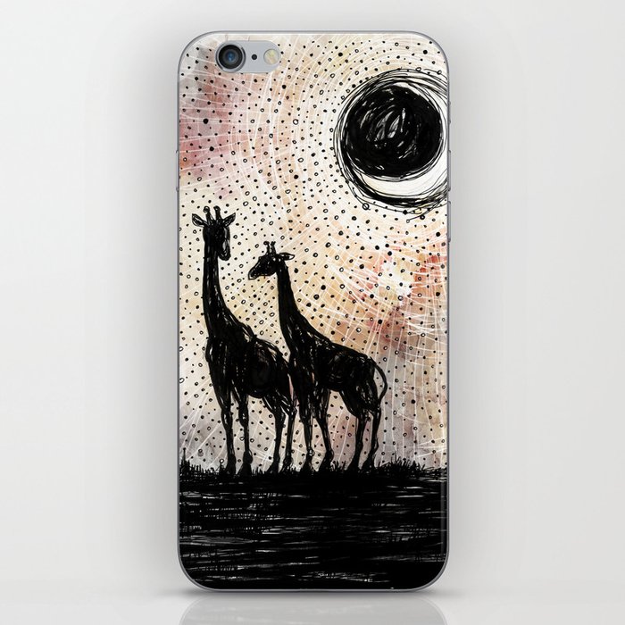 Giraffes in the Sunset iPhone Skin
