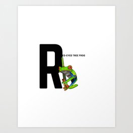 R is for Red-Eyed Tree Frog Art Print