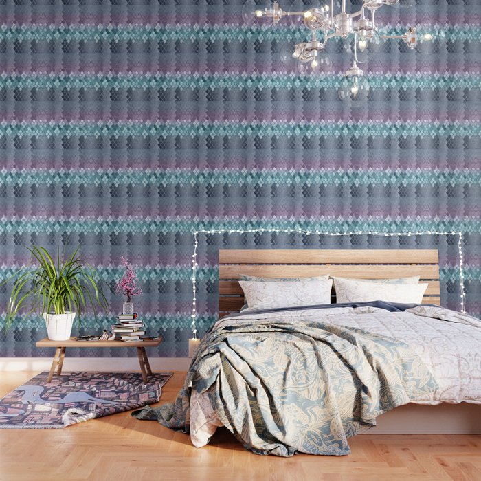 Mermaid Scales Navy Blue Teal Purple Glam 1 Shiny Decor Art