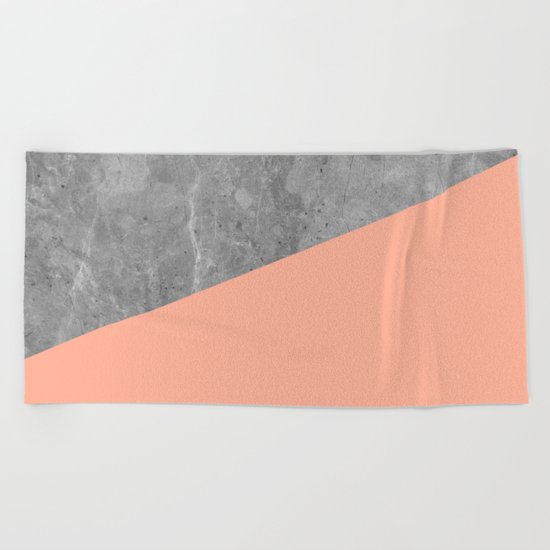Geometry 101 Sweet Peach Pink Beach Towel