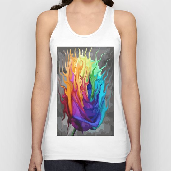 colorful flaming flower Unisex Tank Top
