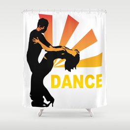 dancing couple silhouette - brazilian zouk Shower Curtain