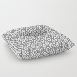 Grey Retro Christmas Pattern Floor Pillow