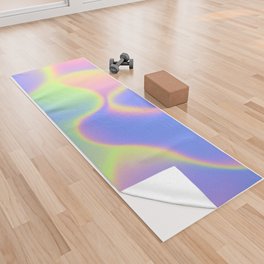 Abstract Holographic Foil Fluid Paint Yoga Towel