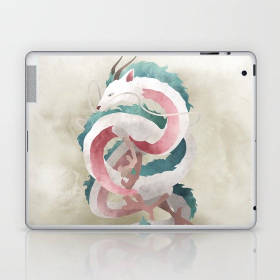 Spirited away - Haku Dragon illustration - Miyazaki, Studio Ghibli Laptop & iPad Skin