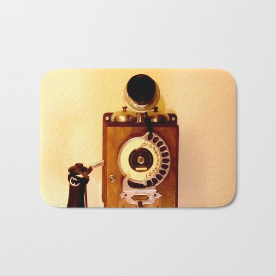 ANTIQUE WALL TELEPHONE Bath Mat