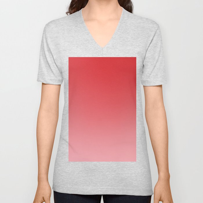28  Red Gradient Aesthetic 220521 Valourine Digital  V Neck T Shirt