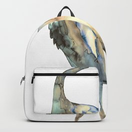 Crane #2 - Bird Ink Painting in subdued blue Backpack