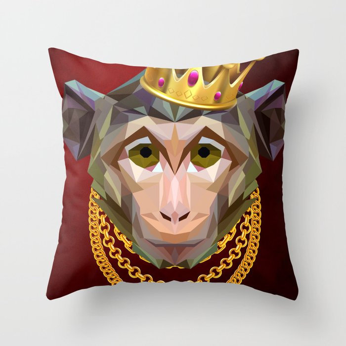 The King of Monkeys Throw Pillow