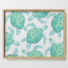 Sea Turtle Pattern - Blue Serving Tray