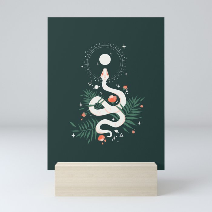 Ascending Moon Snake Goddess Mini Art Print