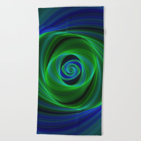 Green blue infinity Beach Towel