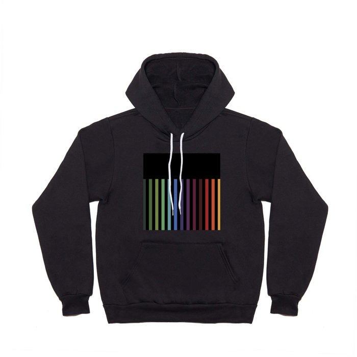 Black & Rainbow Vertical Stripes Hoody