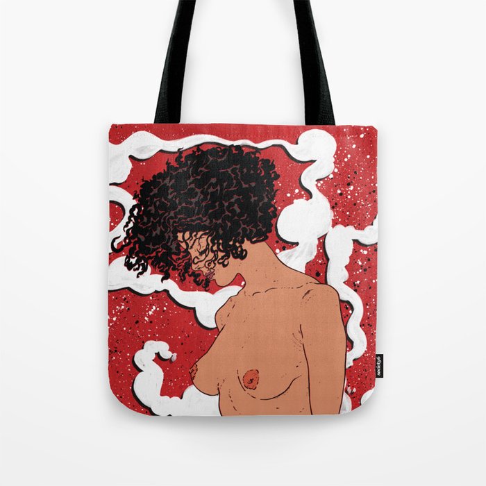 Calypso | Part 2 Tote Bag | Painting, Digital, Ink, Photoshop, Halftone, Calypso, Nude, Nswf, Women, Powerful-women