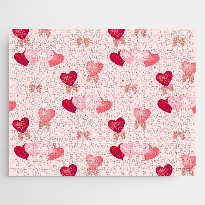 Valentine's Day Heart Balloons Pattern Jigsaw Puzzle