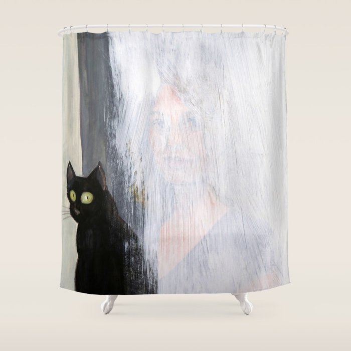 Black Cat Shower Curtain By Bunnynoir Society6 Black Cat Shower Curtain