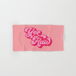 yee haw red pink quote Hand & Bath Towel