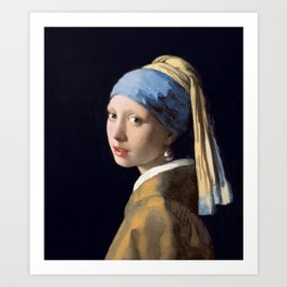 Girl with a Pearl Earring, 1665 Art Print | Pearl, Art, Girl, Famous, Vintage, Johannesvermeer, Painting, Oil, Earring, Portrait 