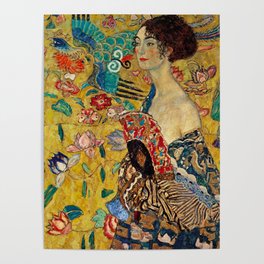 Gustav Klimt Lady With Fan Poster