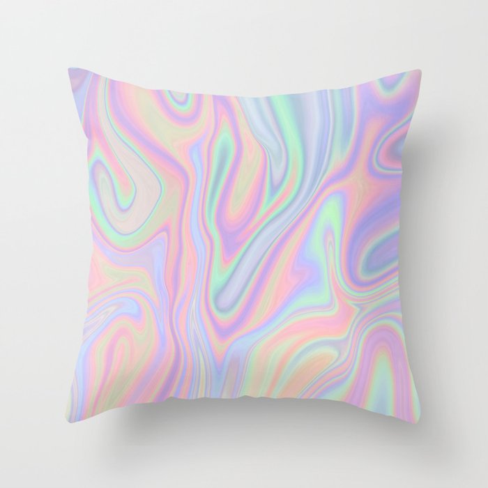 Liquid Colorful Abstract Rainbow Paint Throw Pillow
