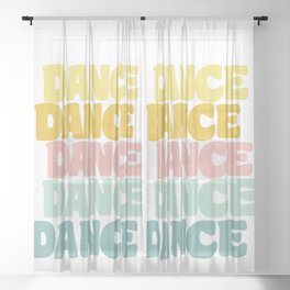 Dance in Candy Pastel Lettering Sheer Curtain