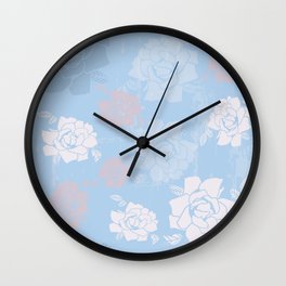 Vintage Blue Floral Wall Clock