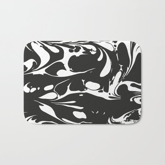 Black and White Marble Surface Design Bath Mat