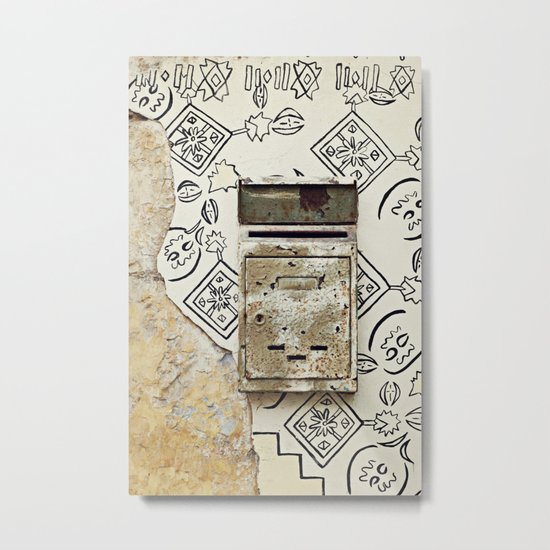 Mailbox and Mural Metal Print