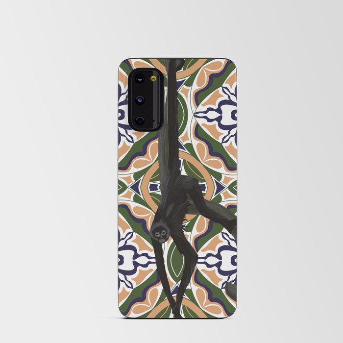 Hanging spider monkey on pattern Android Card Case