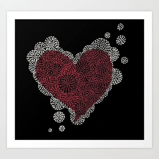 Dotted heart Art Print