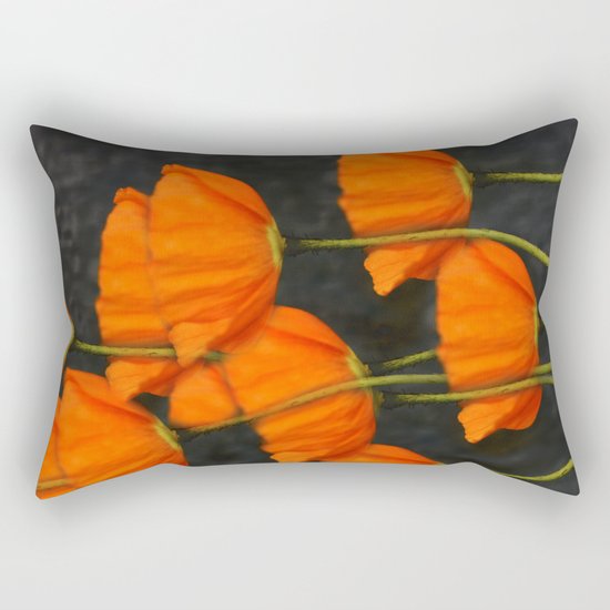 Poppies(orange). Rectangular Pillow