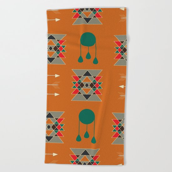 dream-catcher blue yellow Beach Towel