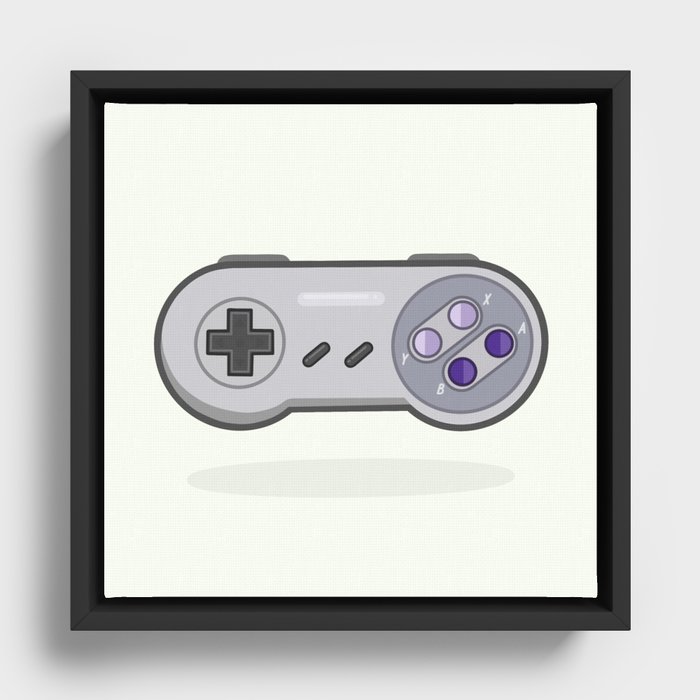 SNES Controller Framed Canvas